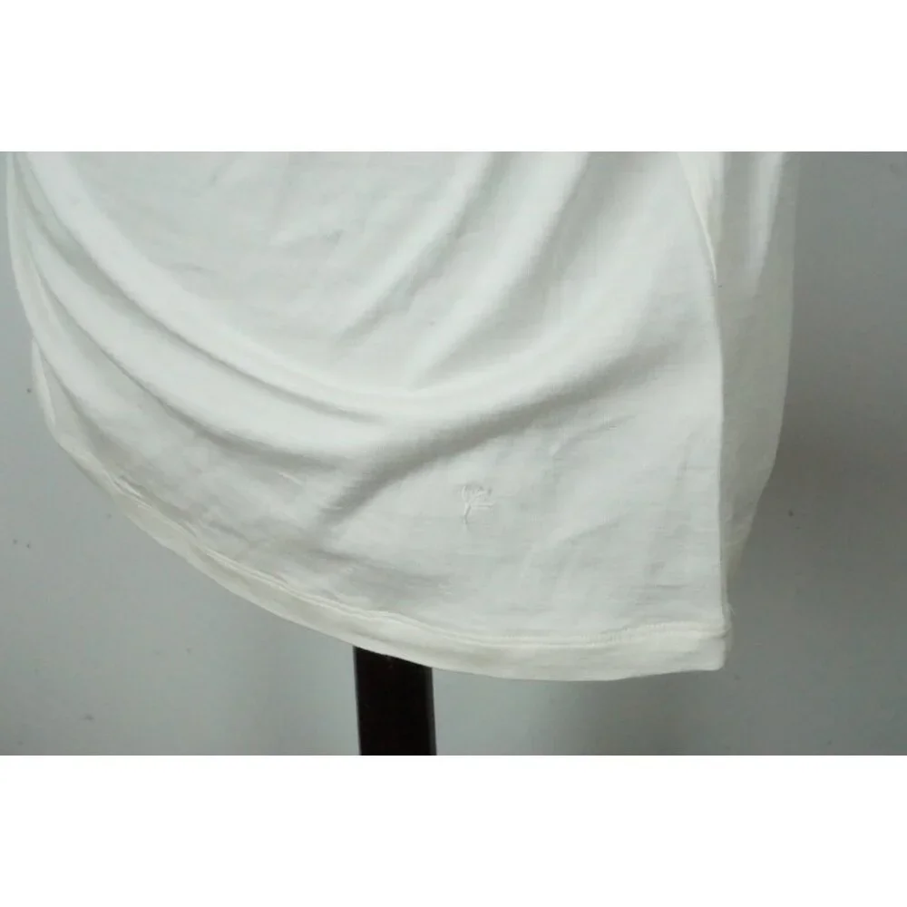 Isaia Off White Mock Turtleneck Short Sleeve Mens Silk Blend T Shirt Sz M NEW